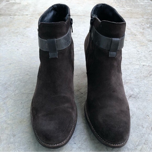 Paul Green Ankle Boots Booties Brown Suede Heeled Size UK 6.5 US 9 - Picture 3 of 6